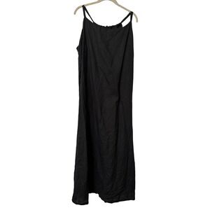 Legions New York Black 100% Linen Maxi Slip Dress Plus Size 3X Made in USA